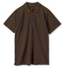 Рубашка поло мужская Summer 170, темно-коричневая (шоколад)