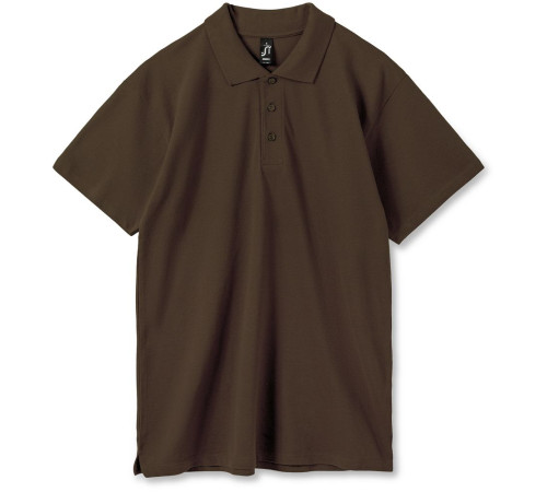 Рубашка поло мужская Summer 170, темно-коричневая (шоколад)