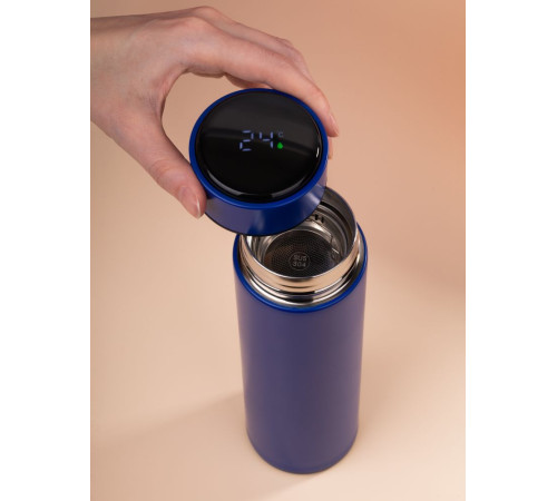 Смарт-бутылка с заменяемой батарейкой Long Therm, синяя