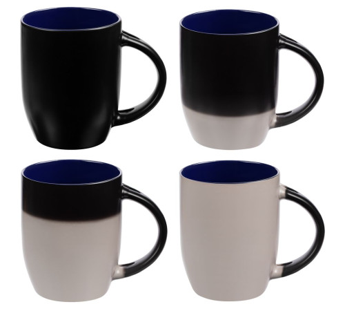 Кружка-хамелеон Melty с ложкой, черная с синим