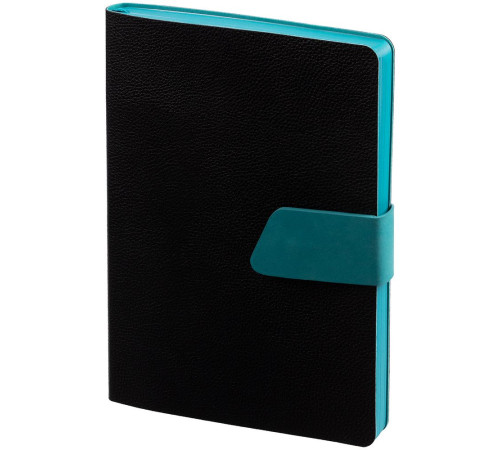 Ежедневник Boom, недатированный, черный с бирюзовым