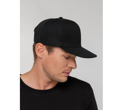 Бейсболка Snapback с прямым козырьком, черная