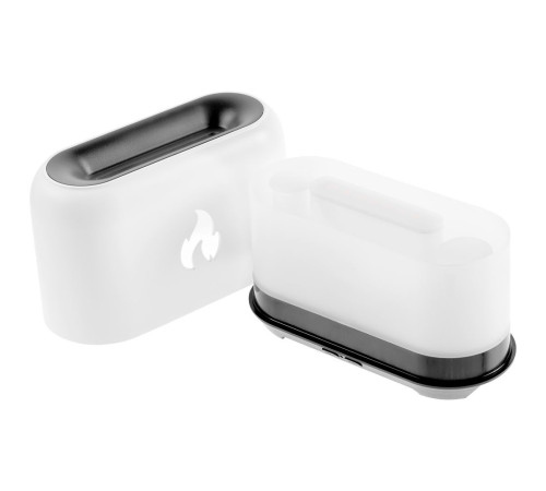 Увлажнитель-ароматизатор Fire Flick с имитацией пламени, белый