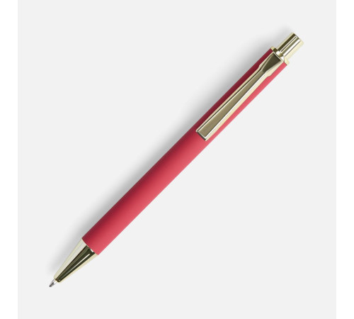 Ручка шариковая Lobby Soft Touch Gold, красная