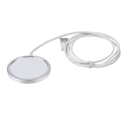 Беспроводное зарядное устройство с магнитами Magmate, серебристое