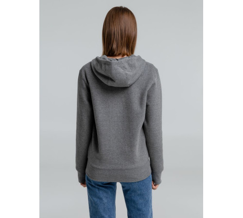 Толстовка на молнии с капюшоном унисекс King, темно-серый меланж