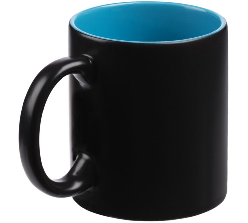 Кружка-хамелеон On Display, матовая, черная с голубым