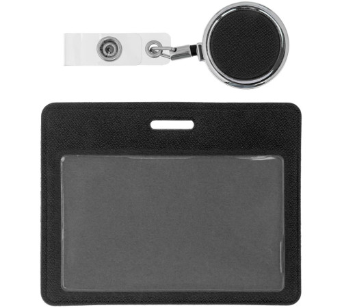 Чехол для карточки с ретрактором Devon, черный