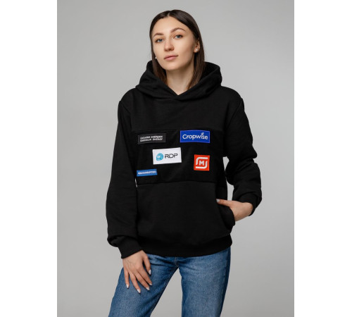 Худи унисекс Patch Catcher со вставкой из липучки, черное