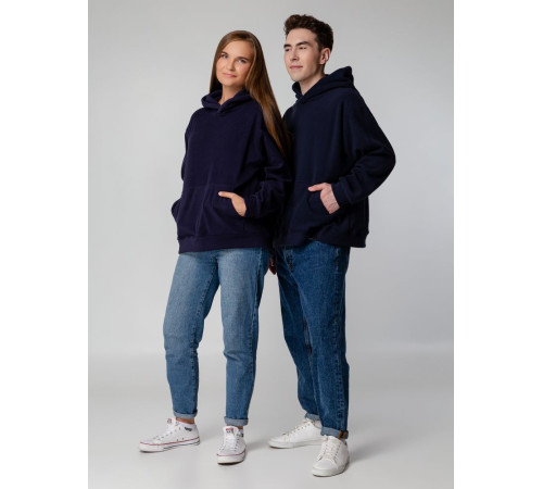 Худи флисовое унисекс Manakin, темно-синее