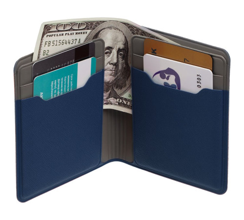 Картхолдер с отделением для купюр Dual, синий