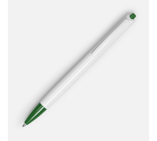 Ручка шариковая Tick, белая с зеленым