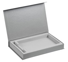 Коробка Silk с ложементом под ежедневник и ручку, ver. 2, серая