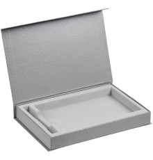 Коробка Silk с ложементом под ежедневник и ручку, ver. 2, серая