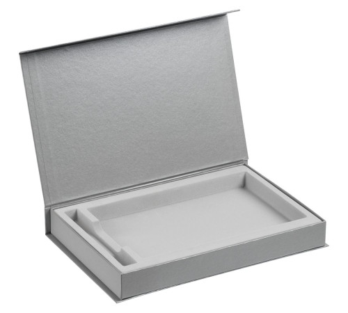 Коробка Silk с ложементом под ежедневник и ручку, ver. 2, серая