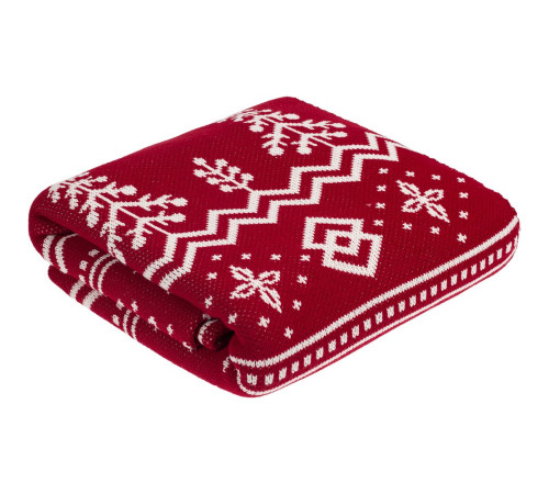 Плед Elnik, красный с молочно-белым