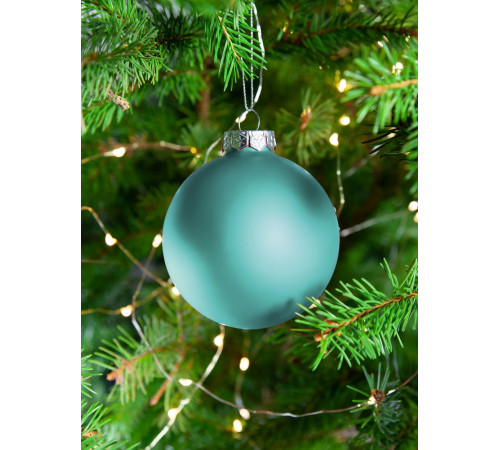 Елочный шар Finery Matt, 8 см, матовый бирюзовый