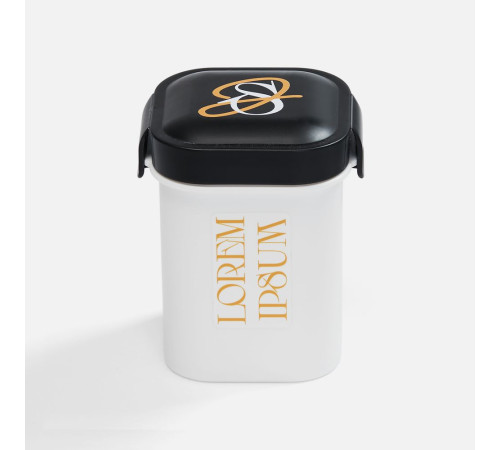 Ланчбокс для снеков Lunch Crunch, белый с черным