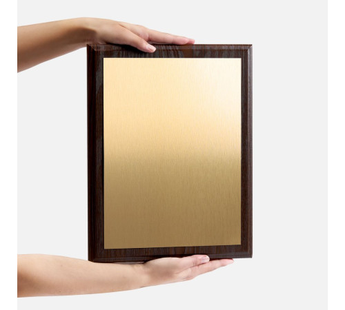 Плакетка Plaque XL, венге с золотистой пластиной