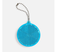 Пешеходный светоотражатель с цепочкой «Круг», синий