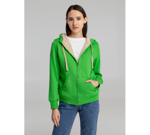 Толстовка унисекс на молнии Sherpa 280, ярко-зеленая