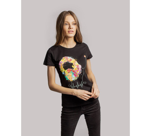 Футболка женская Feel The Beat, черная