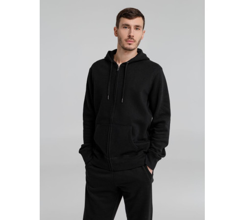 Толстовка на молнии с капюшоном унисекс King, черная