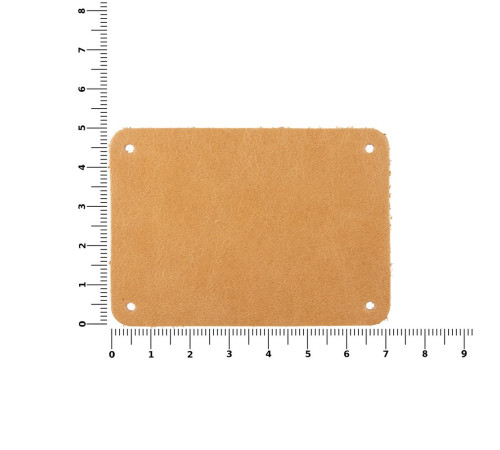 Лейбл кожаный Beta, XL, бежевый