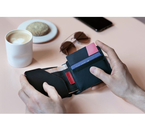 Портмоне Arrival, черное с красным