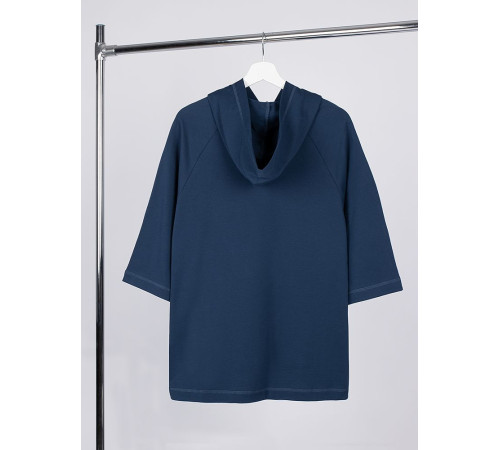 Футболка оверсайз унисекс с капюшоном Neofit, темно-синяя