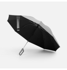 Зонт обратного сложения с ручкой-карабином Foldberry, серый