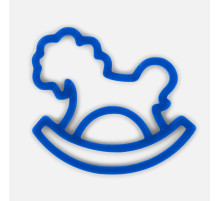 Подвеска «Лошадка-качалка», 3D-печать, синяя