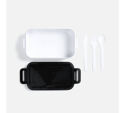 Ланчбокс Pranzo, белый с черным