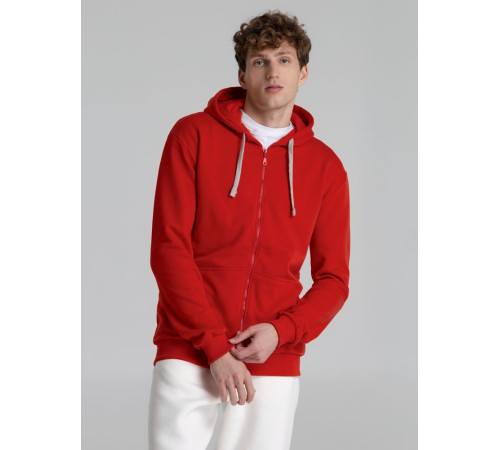 Толстовка на молнии с капюшоном Unit Siverga Heavy, красная