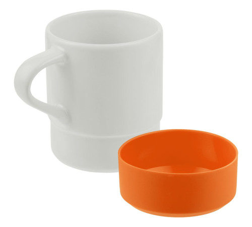 Кружка с силиконовой подставкой Protege, оранжевая