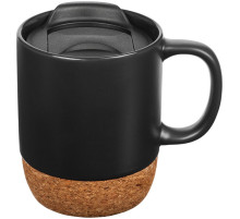 Кружка с пробковой подставкой Corky Walk, черная