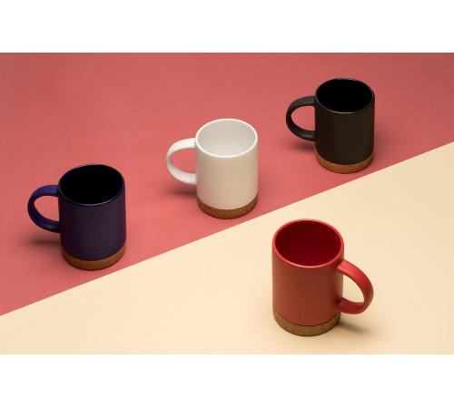 Кружка с пробковой подставкой Corky, черная