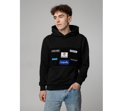 Худи унисекс Patch Catcher со вставкой из липучки, черное