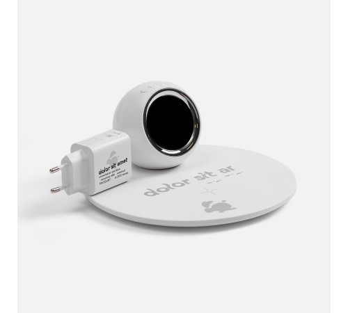 Станция беспроводной зарядки с часами и подсветкой GlobeBee, белая