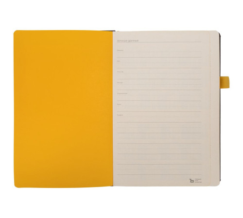 Ежедневник Ton, недатированный, черный с желтым