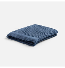 Плед вафельный Elenglect, темно-синий