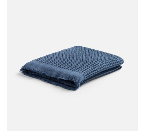 Плед вафельный Elenglect, темно-синий