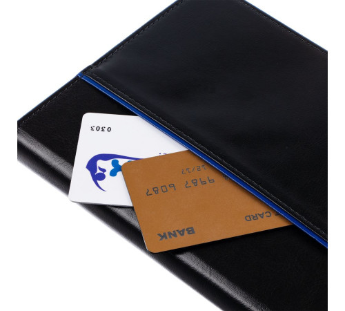 Ежедневник Alanis, недатированный, черный с синим