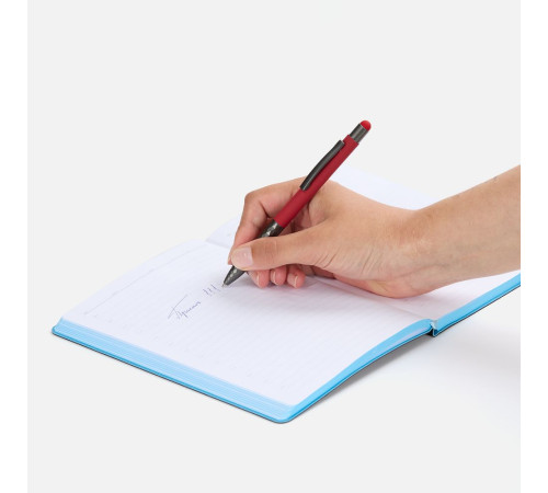 Ручка шариковая Digit Soft Touch со стилусом, красная