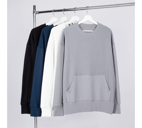 Свитшот оверсайз унисекс Vozduh, светло-серый