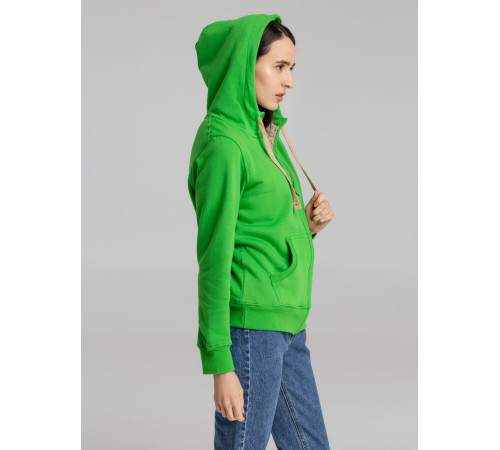 Толстовка унисекс на молнии Sherpa 280, ярко-зеленая