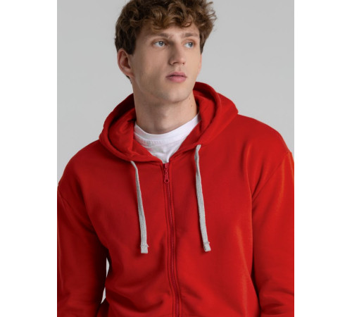 Толстовка на молнии с капюшоном Unit Siverga Heavy, красная