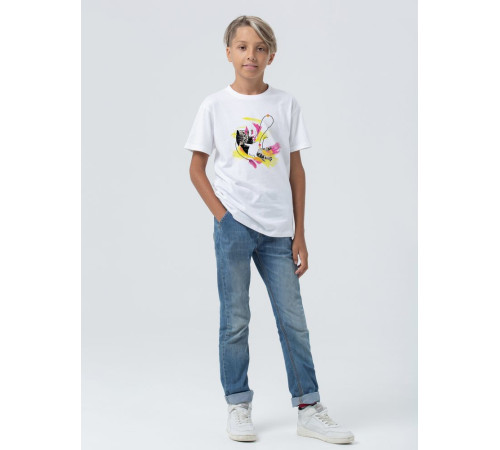 Футболка детская «Обними кота», белая