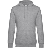 Толстовка с капюшоном унисекс King, серый меланж