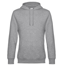 Толстовка с капюшоном унисекс King, серый меланж